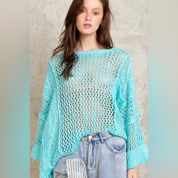 #28 POL 🌸CLOSEOUT PRICE FIRM 🌸New! Pol Oversized Chunky Crochet Sweater Top - Picture 2 of 4